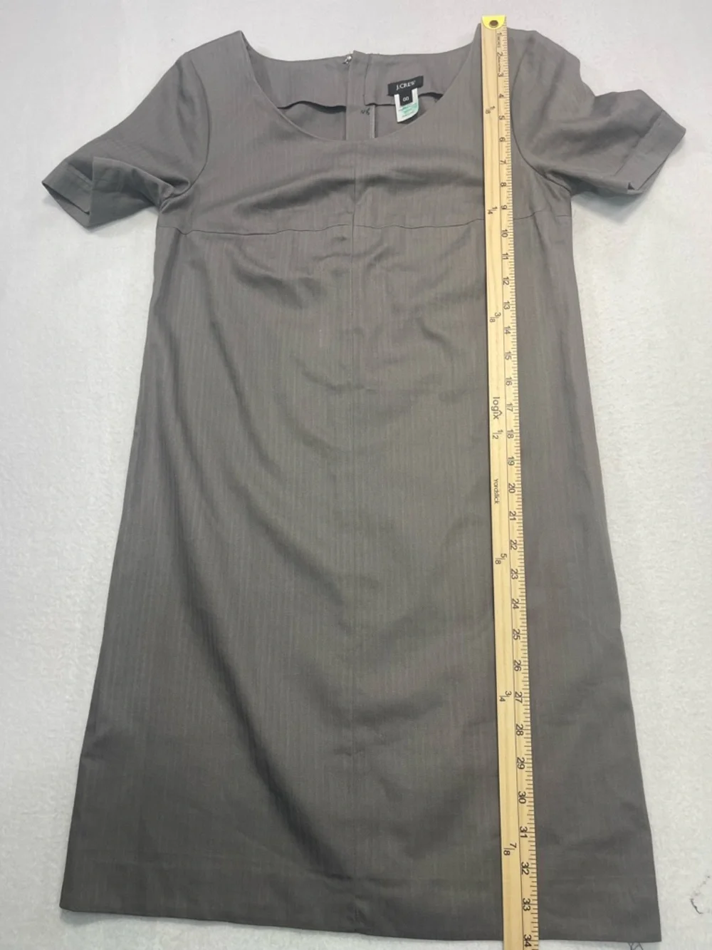 J.Crew Gray Shift Dress Size 00 Cotton Lyocell Gray Career Office Sheath